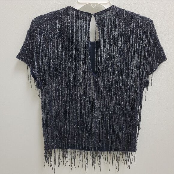 Emily Shalant Sequin Fringe Top Large - Picture 5 of 10